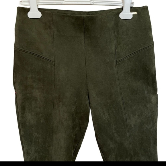 Marc New York Andrew Marck Womens Pants Size Large Olive Faux Suede Leggings - Picture 5 of 10